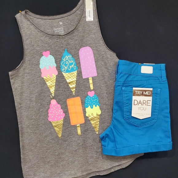 Celebrity Pink Matching Sets So Ice Cream Bar Tank Shorts By